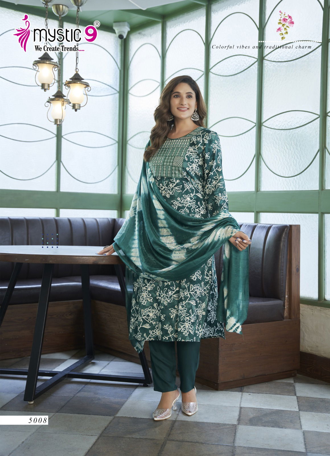 Sabri Vol 5 By Mystic 9 Rayon Printed Kurti With Bottom Dupatta Wholesalers In India